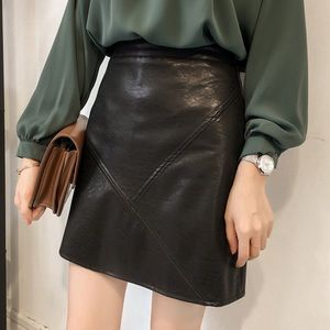 leather skirt with shorts